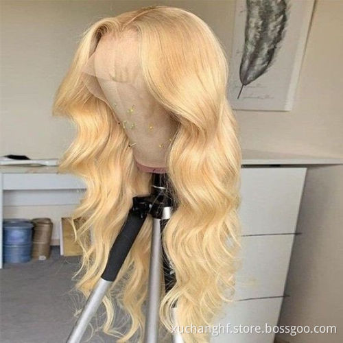 613 Lace Frontal Wig Body Wave Human Hair, Wholesale Price Virgin Blonde 613 Body Wave Lace Frontal Wig for Black Women